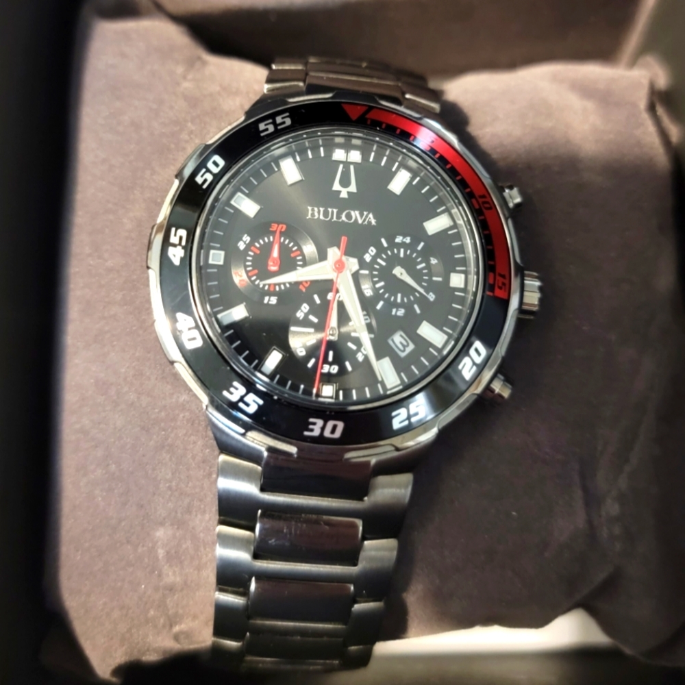 Blqck Bulova 40mm Watch